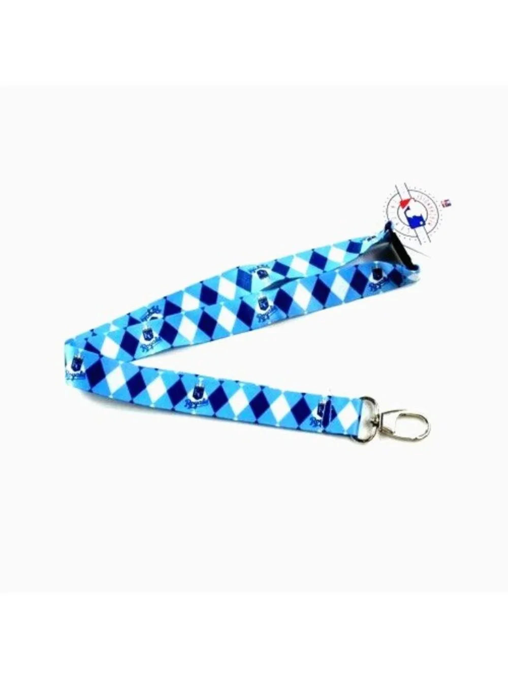 Kansas City Royals Lanyard Keychain Argyle Team Colors with Clip MLB New